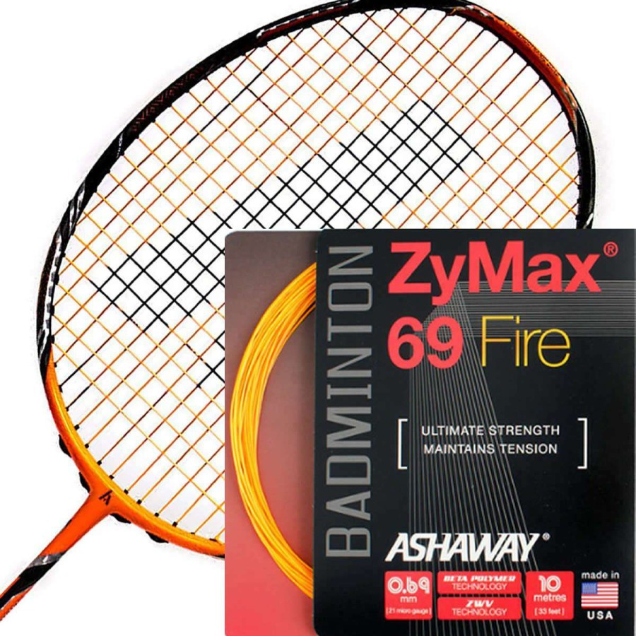 Badminton * | Discount Online Ashaway Zymax 69 Fire Badminton String Orange 0.69Mm 10M Packet