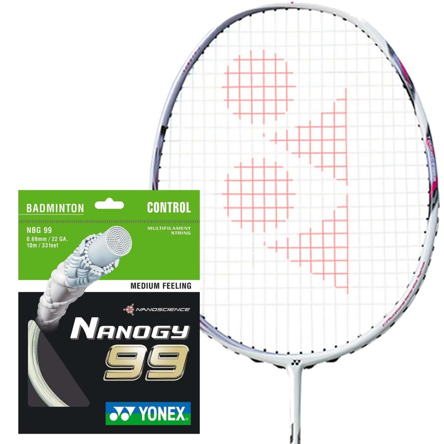 Badminton * | Discount Online Yonex Nanogy Bg 99 Badminton String White 0.69Mm 10M Packet