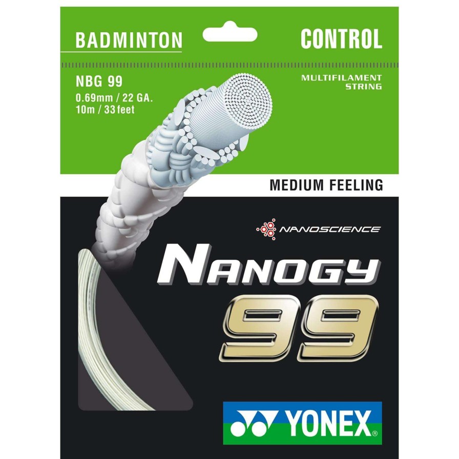 Badminton * | Discount Online Yonex Nanogy Bg 99 Badminton String White 0.69Mm 10M Packet