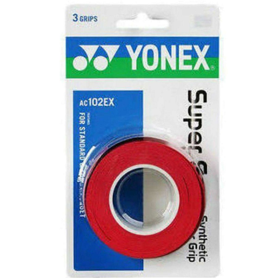 Badminton * | On Sale Yonex Ac102Ex Super Grap Badminton Overgrip 3 Pack Red