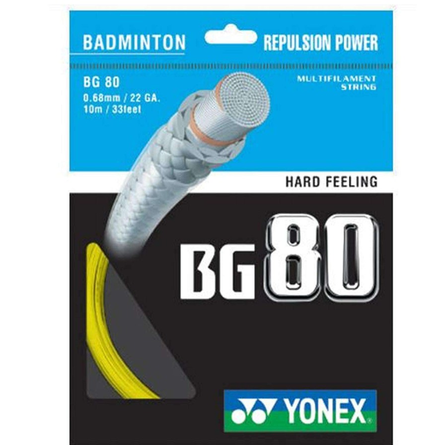 Badminton * | Special Offers Yonex Bg 80 Badminton String Yellow 0.68Mm 10M Packet