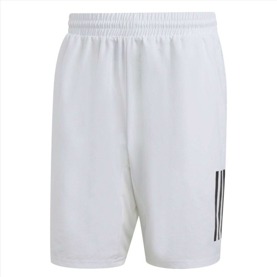 Clothing * | Limit Offer Adidas Club 3 Stripe 7 Mens Badminton Shorts White