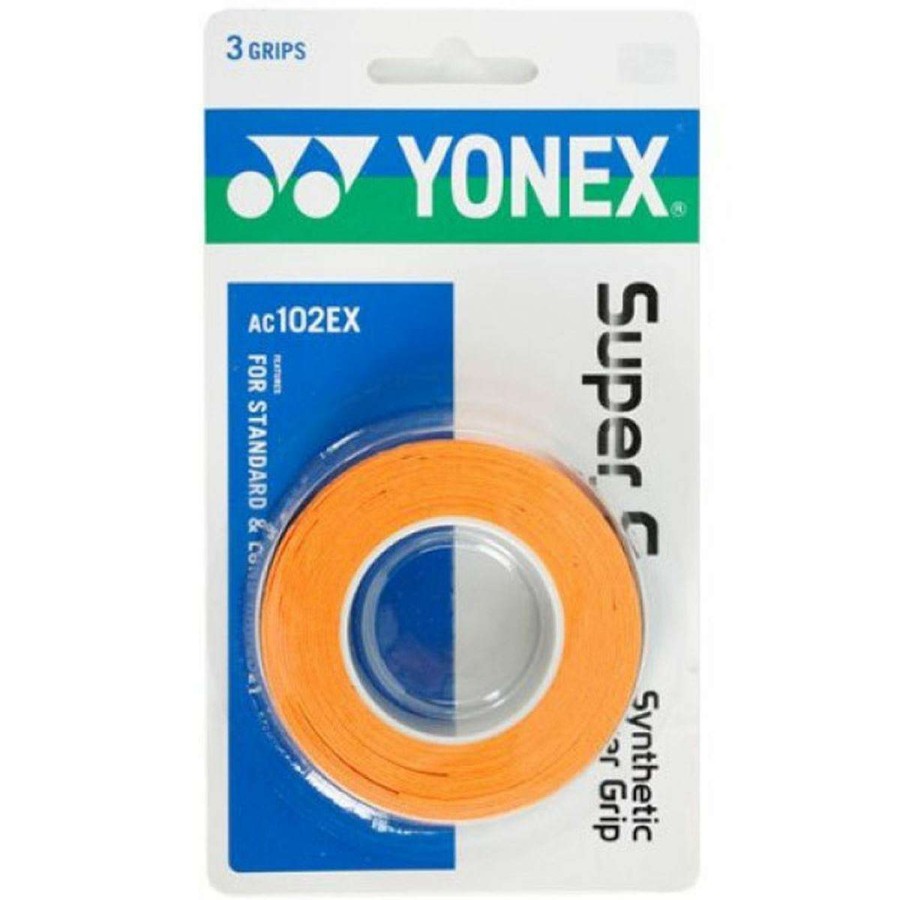 Badminton * | Clearance Yonex Ac102Ex Super Grap Badminton Overgrip 3 Pack Orange