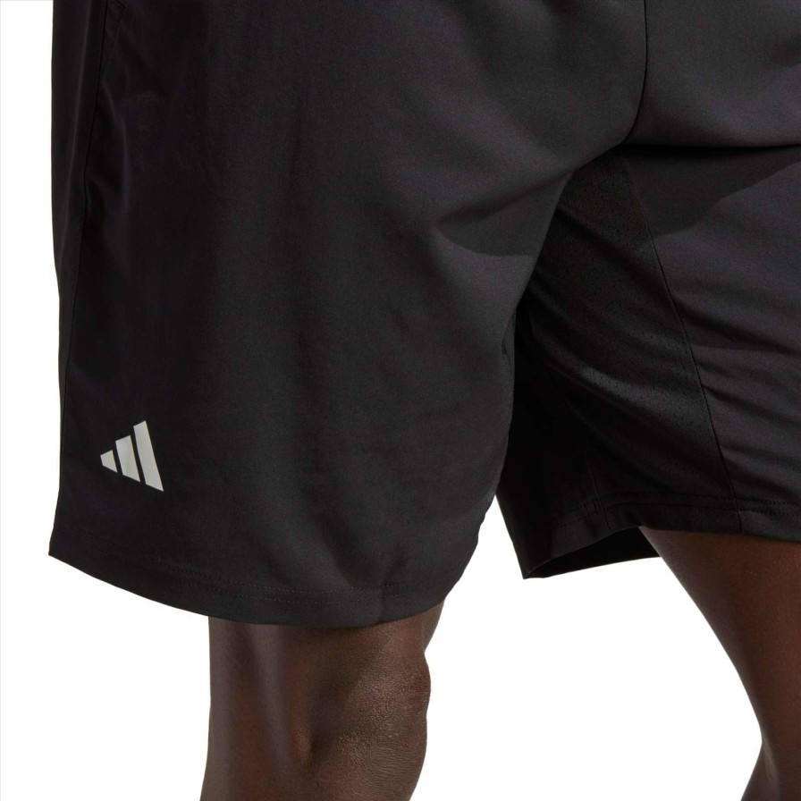 Clothing * | On Sale Adidas Club 3 Stripe 7 Mens Badminton Shorts Black