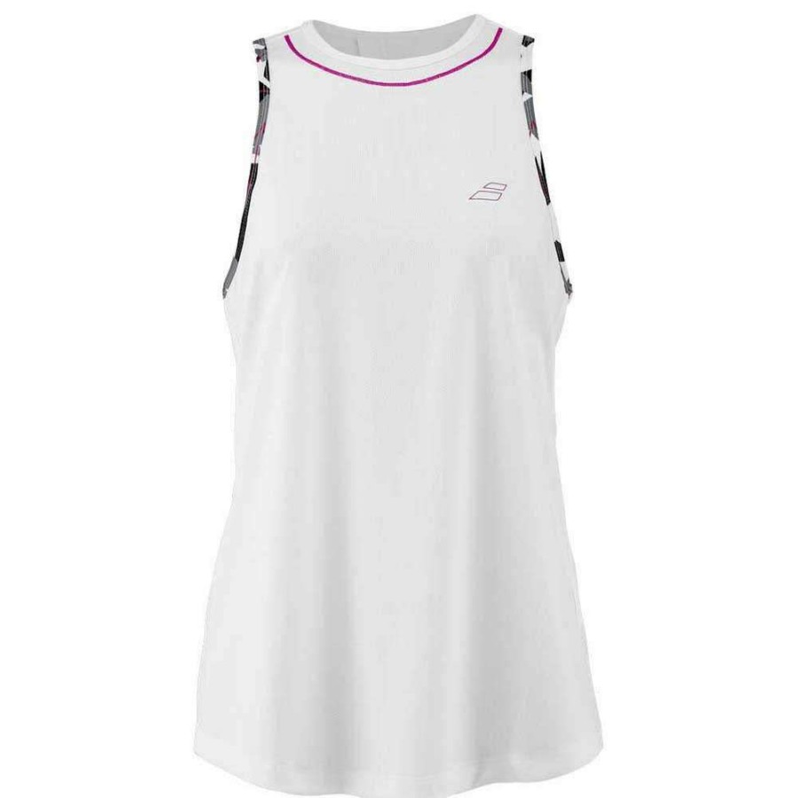 Clothing * | Discount Online Babolat Aero Womens Badminton Tank Top White