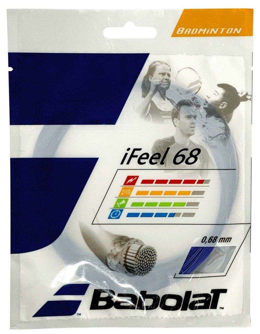 Badminton * | Limit Offer Babolat Ifeel 68 Badminton 10M String Set Blue 0.68Mm