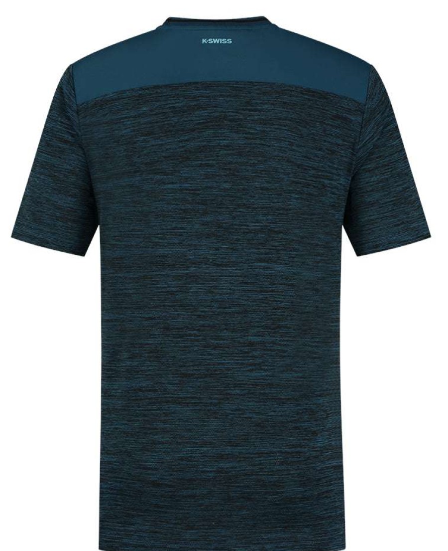 Clothing * | On Sale K-Swiss Hypercourt Badminton T-Shirt Blue Opal Melange