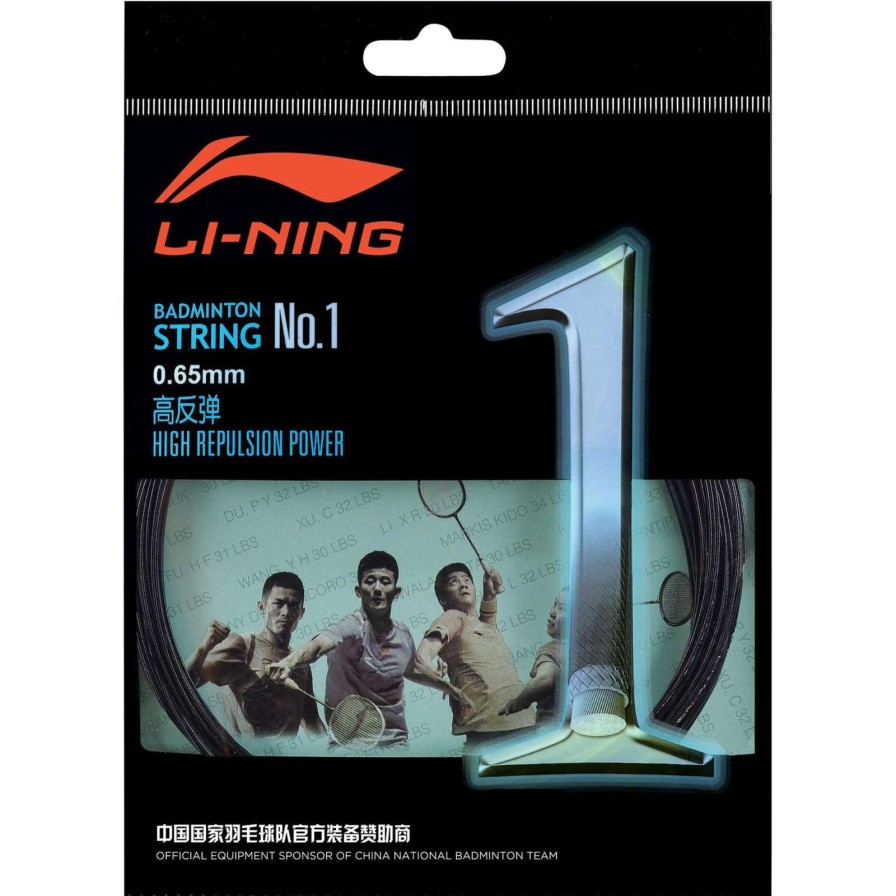 Badminton * | Half Off Li-Ning No.1 String Set (10M) Black