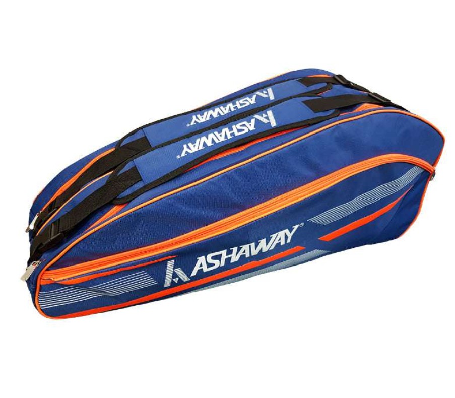 Badminton * | Prefential Price Ashaway Atb 866 Double 6 Racket Thermo Bag Blue / Orange