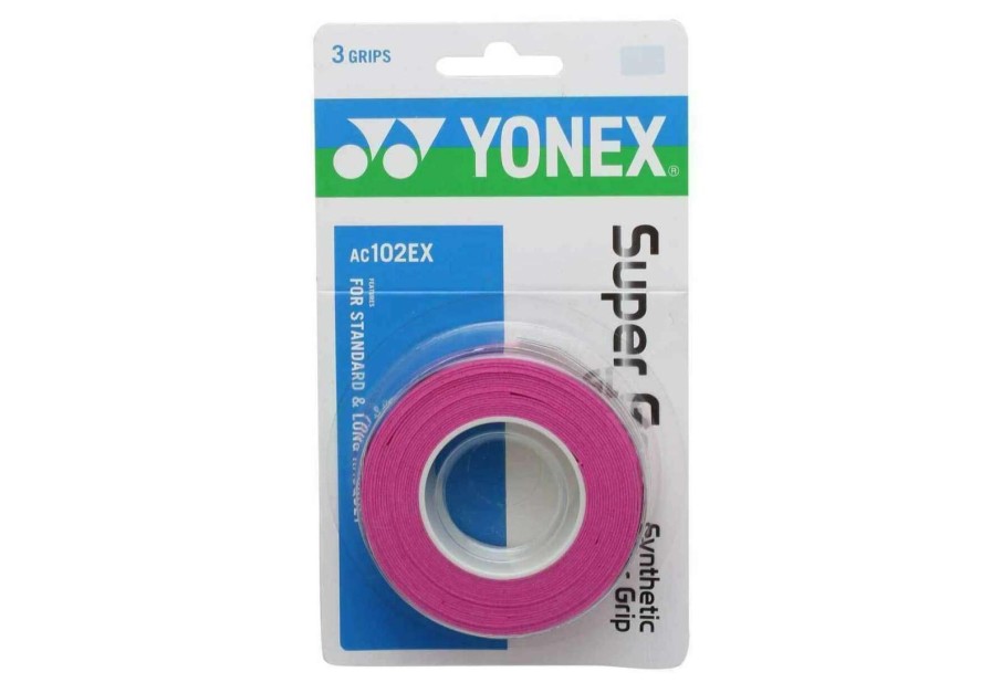 Badminton * | Limit Offer Yonex Ac102Ex Super Grap Badminton Overgrip 3 Pack Pink