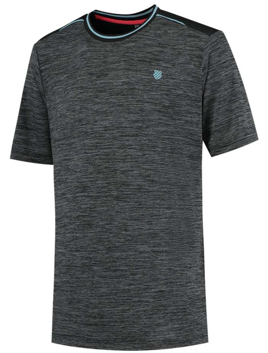 Clothing * | Half Off K-Swiss Hypercourt Badminton T-Shirt Jet Black Melange