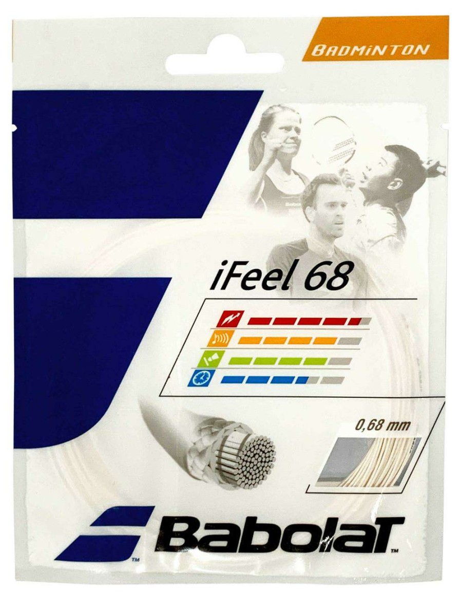 Badminton * | Half Off Babolat Ifeel 68 Badminton 10M String Set White 0.68Mm