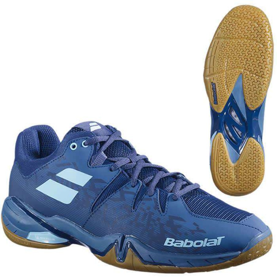 Shoes * | Sales Online Babolat Shadow Spirit Badminton Shoes Dark Blue