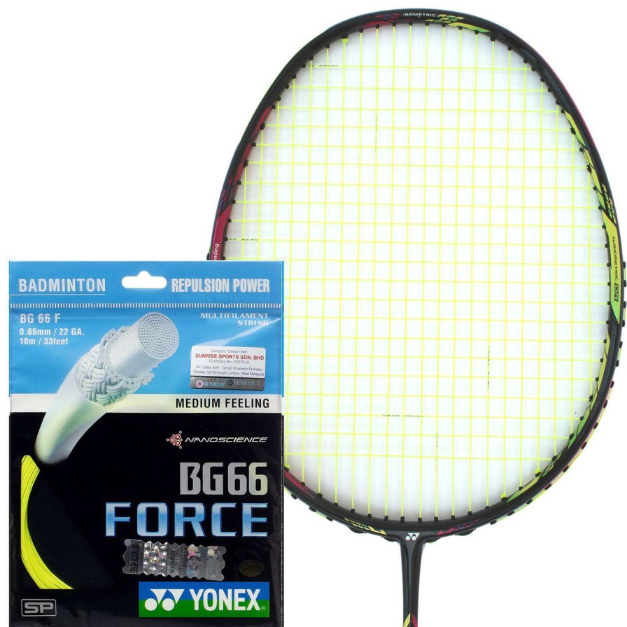 Badminton * | On Sale Yonex Bg 66 Force Badminton String 0.65Mm Yellow 10M Packet