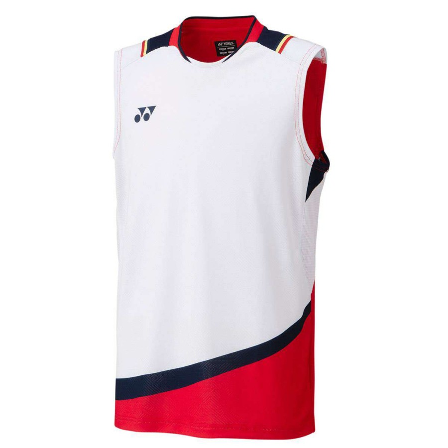 Clothing * | Special Offers Yonex 10490 Mens Sleeveless Shirt White