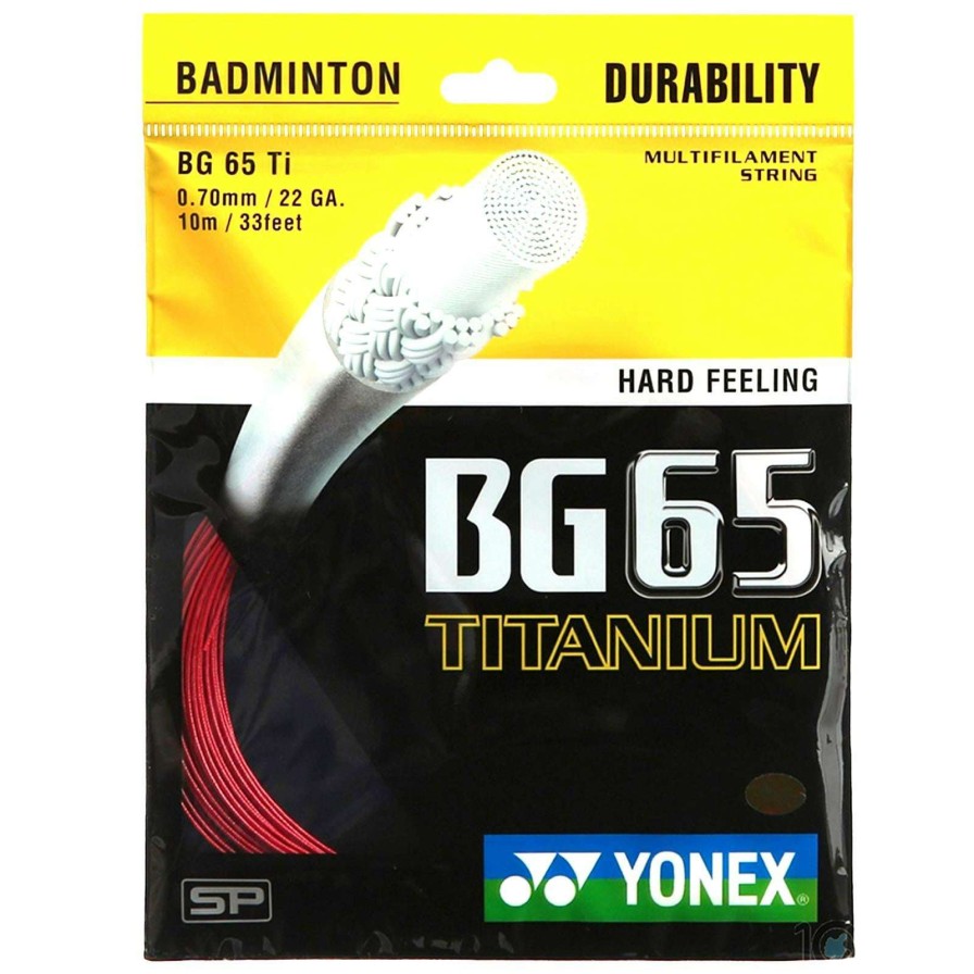 Badminton * | Discount Online Yonex Bg 65 Ti Badminton String Red 0.7Mm 10M Packet