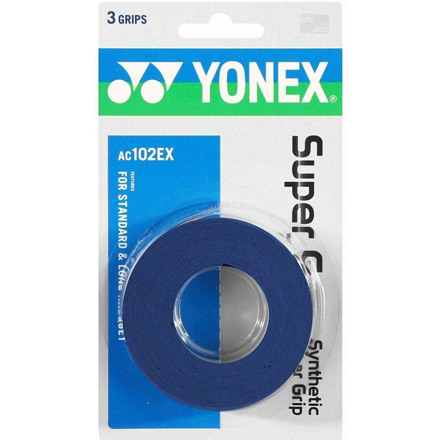 Badminton * | On Sale Yonex Ac102Ex Super Grap Badminton Overgrip 3 Pack Blue