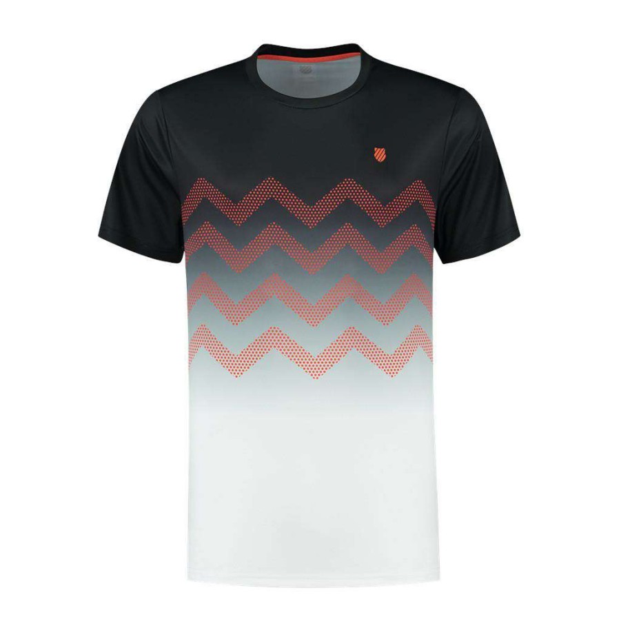 Clothing * | Prefential Price K-Swiss Hypercourt Print Crew 2 Mens T-Shirt Black / White