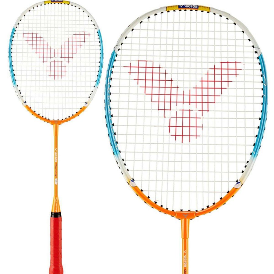 Badminton * | Sales Online Victor Training Junior Badminton Racket Orange Blue