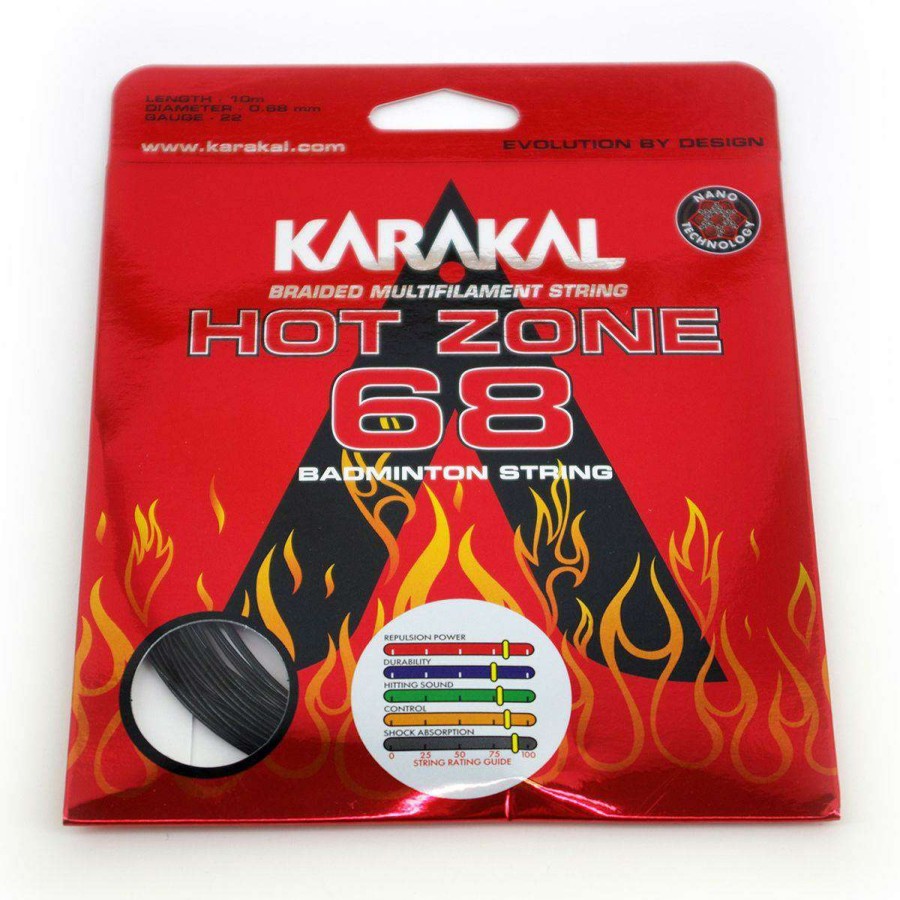 Badminton * | Limit Offer Karakl Hot Zone 68 Badminton String 0.68Mm (10M) Black