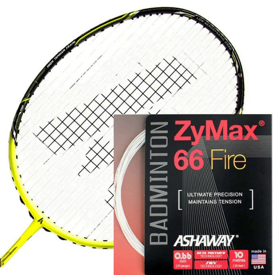 Badminton * | Discount Online Ashaway Zymax 66 Fire Power Badminton String White 0.66Mm 200M Reel