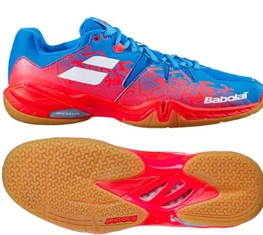 Shoes * | Clearance Babolat Shadow Spirit Badminton Shoes Blue Red