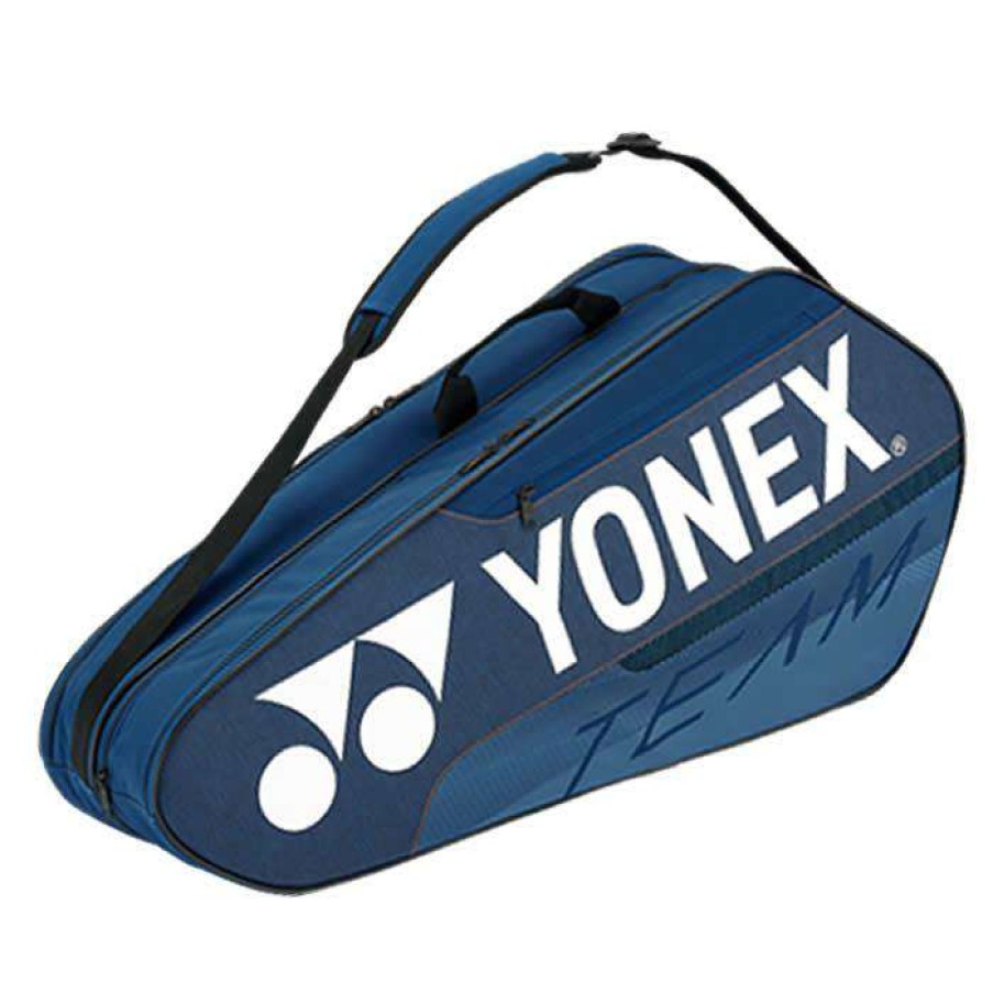 Badminton * | Clearance Yonex 42126Ex Team 6 Piece Badminton Racket Bag Deep Blue