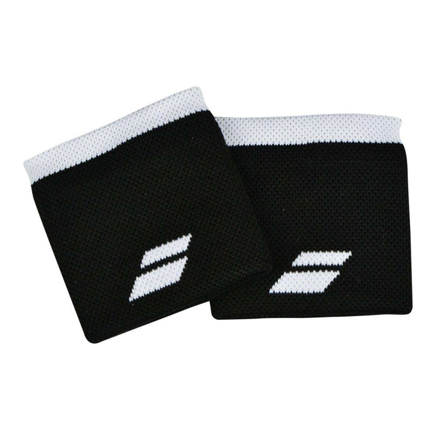 Badminton * | Prefential Price Babolat Logo Wristband Black / White