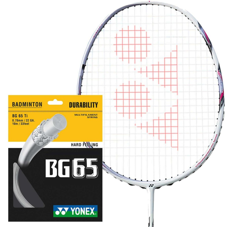 Badminton * | Clearance Yonex Bg 65 Badminton String White 0.7Mm 10M Packet