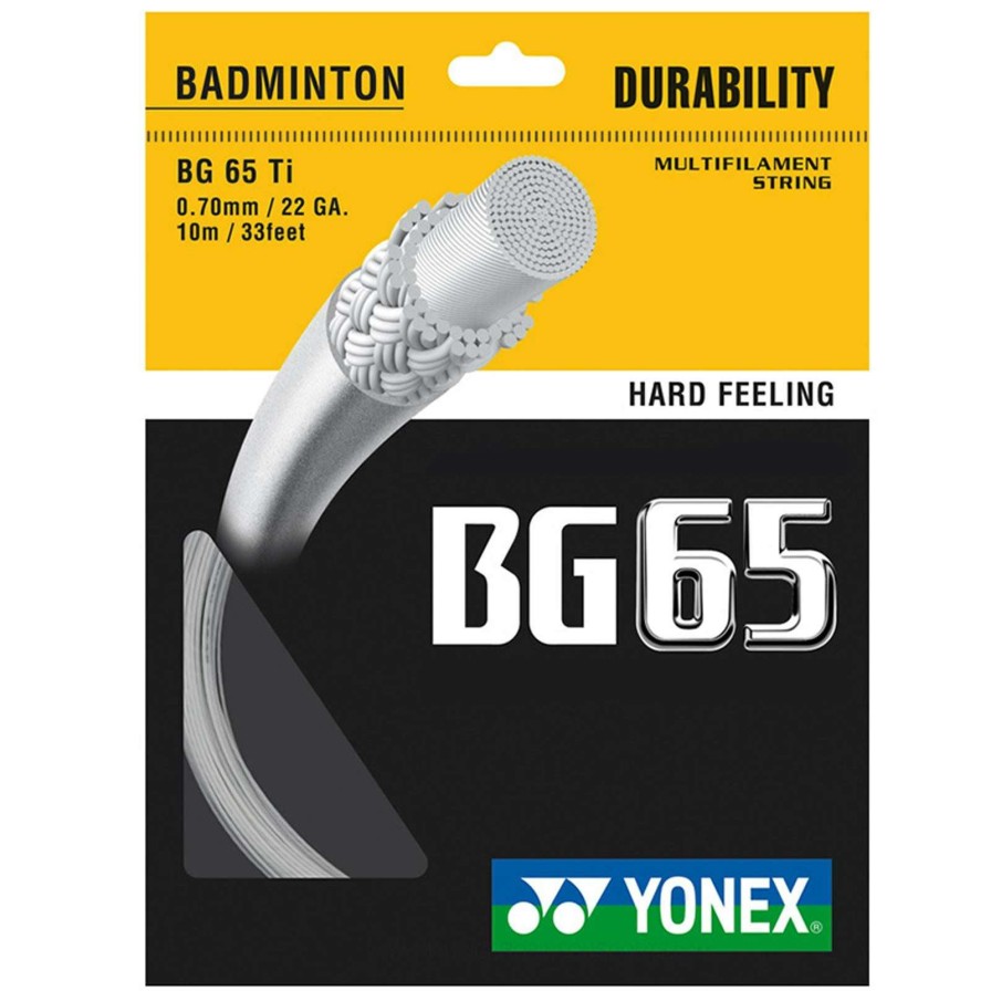 Badminton * | Clearance Yonex Bg 65 Badminton String White 0.7Mm 10M Packet