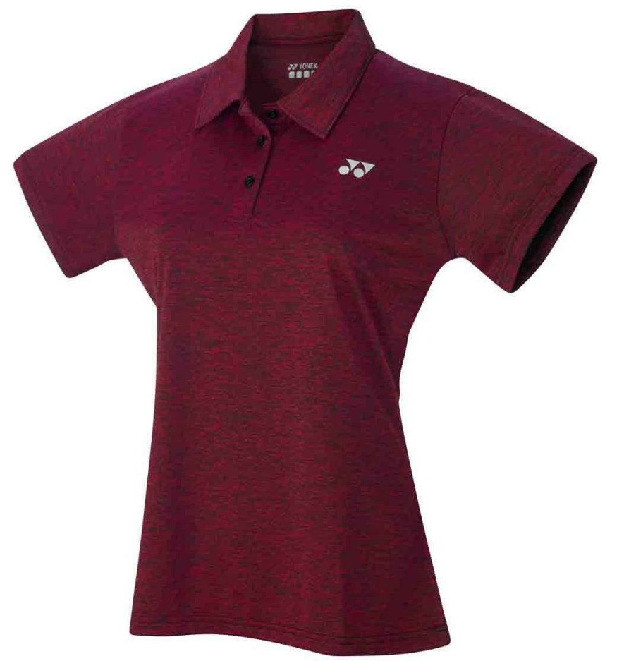 Clothing * | Sales Online Yonex Yp2003 Red Womens Badminton Polo Shirt