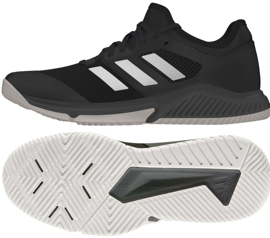 Shoes * | On Sale Adidas Court Team Bounce Mens Badminton Shoes Black