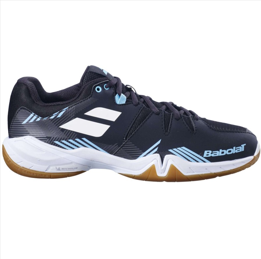 Shoes * | Limit Offer Babolat Shadow Spirit 2023 Mens Badminton Shoes Black / Light Blue