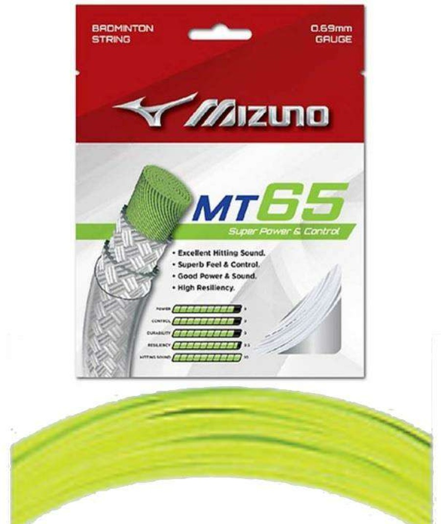 Badminton * | Half Off Mizuno Mt 65 0.69Mm Badminton String (10M) Yellow