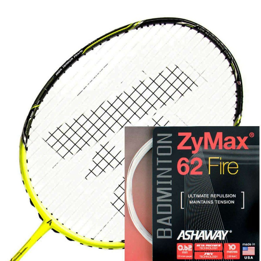 Badminton * | Clearance Ashaway Zymax 62 Fire Badminton String White 0.62Mm 10M Packet