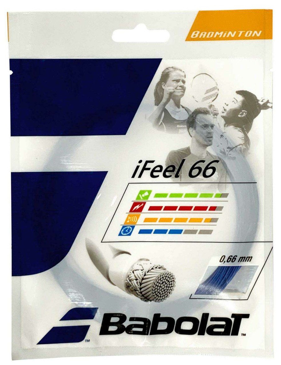 Badminton * | Limit Offer Babolat Ifeel 66 Badminton 10M String Set Blue 0.66Mm