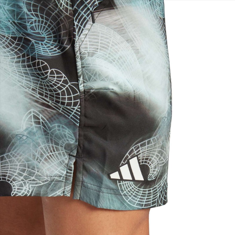 Clothing * | Clearance Adidas Mens Printed Aeroready Ergo Pro Badminton Shorts Black