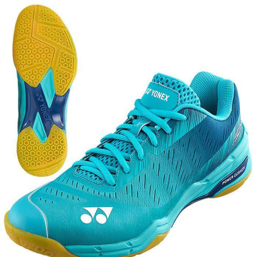 Shoes * | Special Offers Yonex Power Cushion Aerus X Mens Badminton Shoes Mint Blue