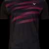 Clothing * | On Sale Victor Team Line Unisex Badminton T-Shirt T-03101 C Black