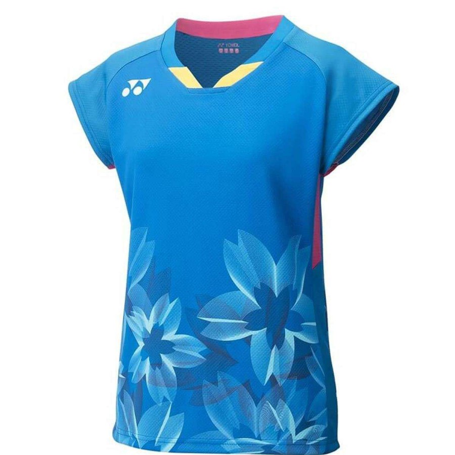 Clothing * | Special Offers Yonex 20566 Womens T-Shirt Fine Blue