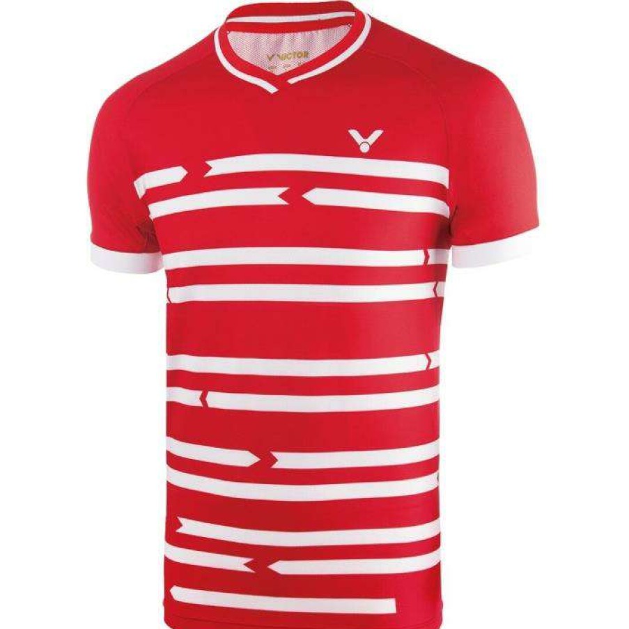 Clothing * | Special Offers Victor Badminton Shirt Denmark Womens Red 6618