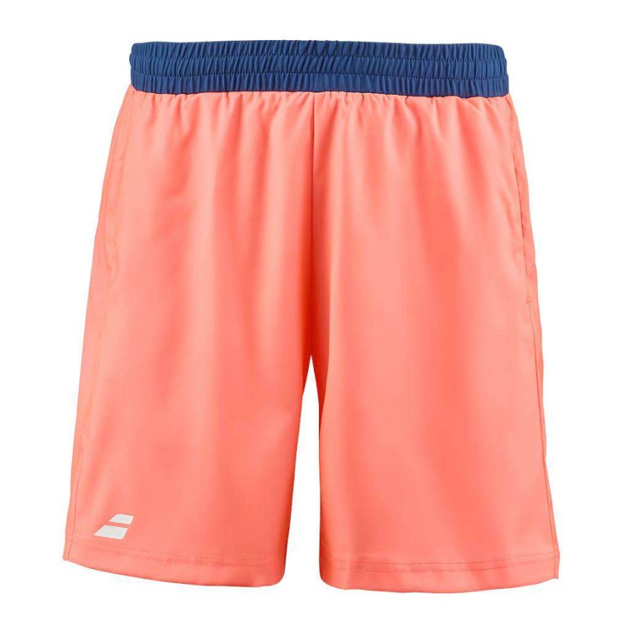 Clothing * | Half Off Babolat Play Mens Shorts Fluo Strike / Estate Blue