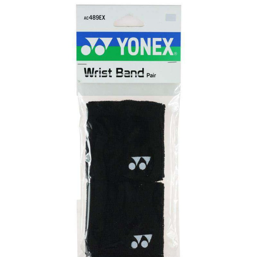 Badminton * | Clearance Yonex Ac489Ex Badminton Sweat Wristbands Black