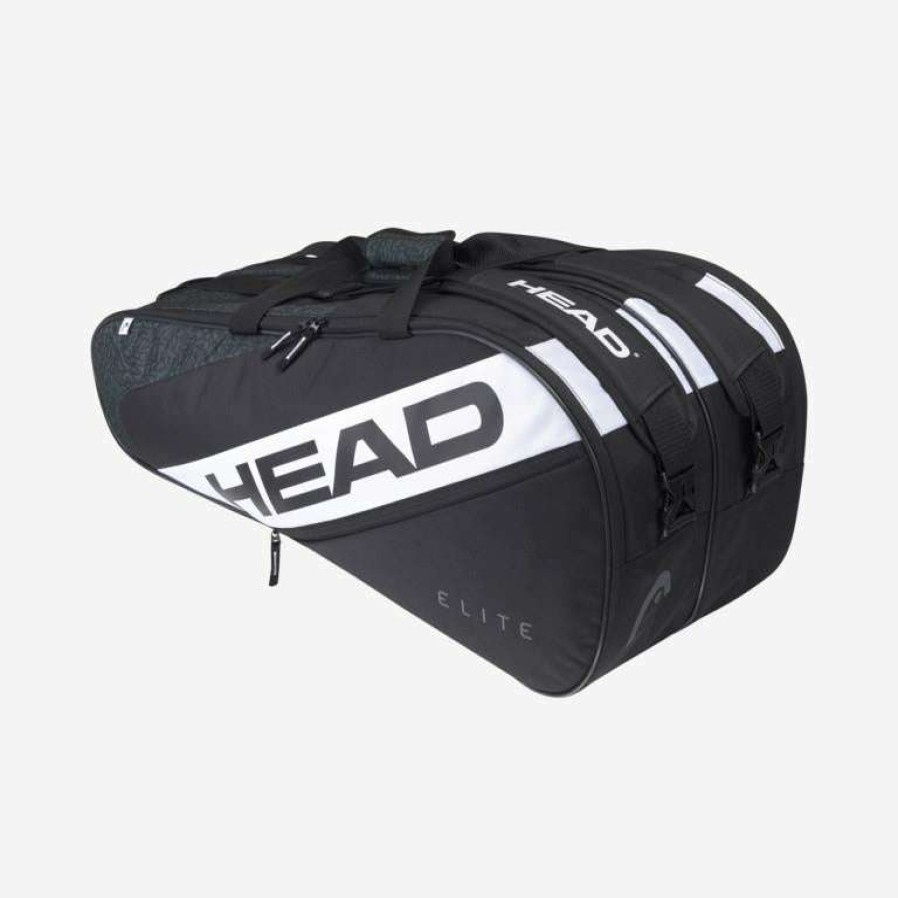 Badminton * | Sales Online Head Elite 9R Racket Bag Black White