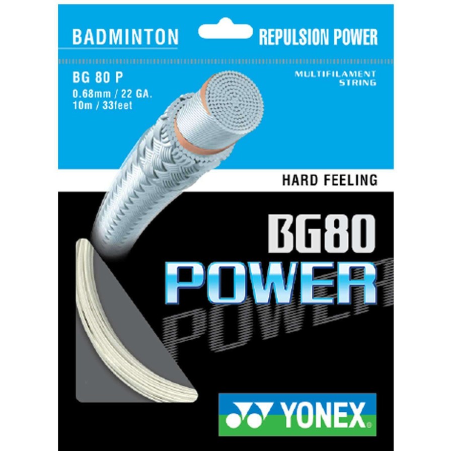 Badminton * | Special Offers Yonex Bg 80P Badminton String White 0.68Mm 10M Packet