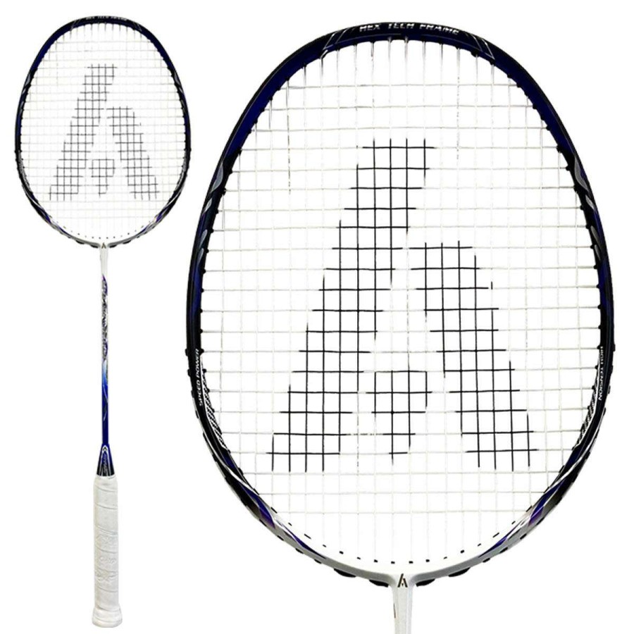 Badminton * | Sales Online Ashaway Superlight 11 Hex Badminton Racket White Blue