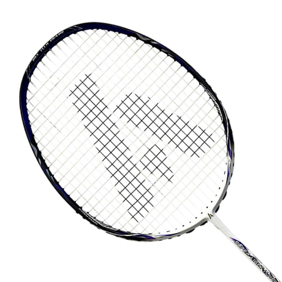 Badminton * | Sales Online Ashaway Superlight 11 Hex Badminton Racket White Blue