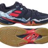 Shoes * | Sales Online Babolat Shadow Spirit Mens Badminton Shoes Black / Tomato Red