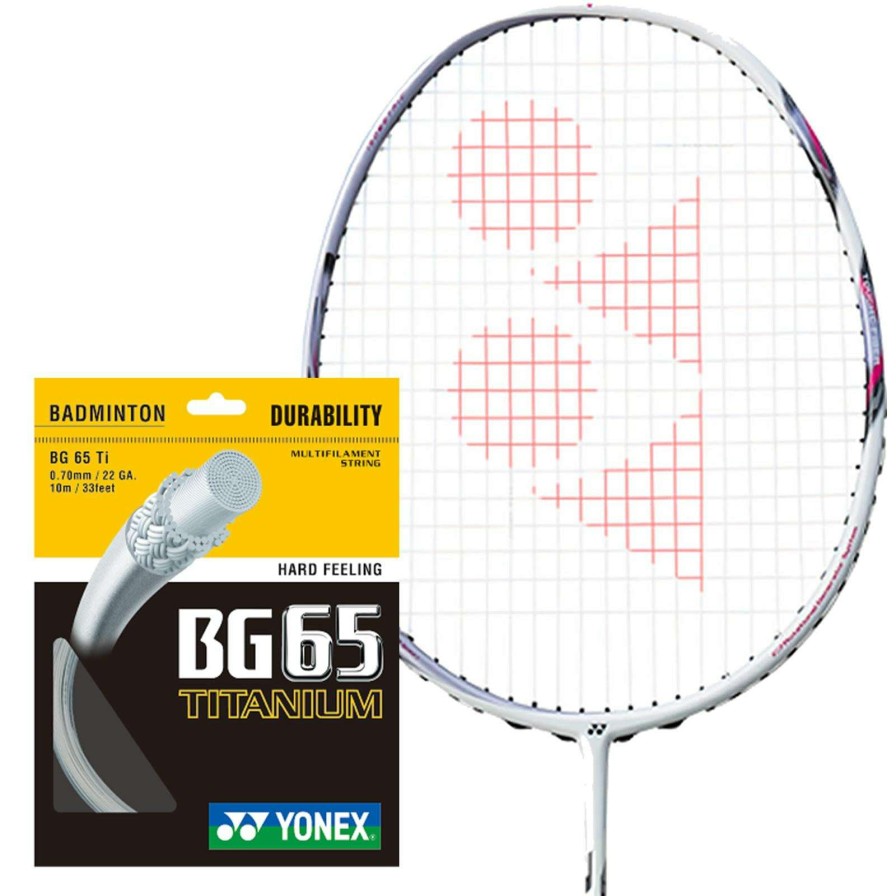 Badminton * | Clearance Yonex Bg 65 Ti Badminton String White 0.7Mm 10M Packet