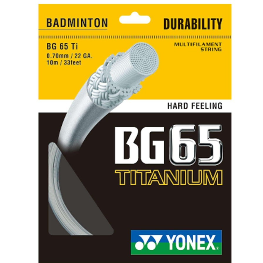 Badminton * | Clearance Yonex Bg 65 Ti Badminton String White 0.7Mm 10M Packet